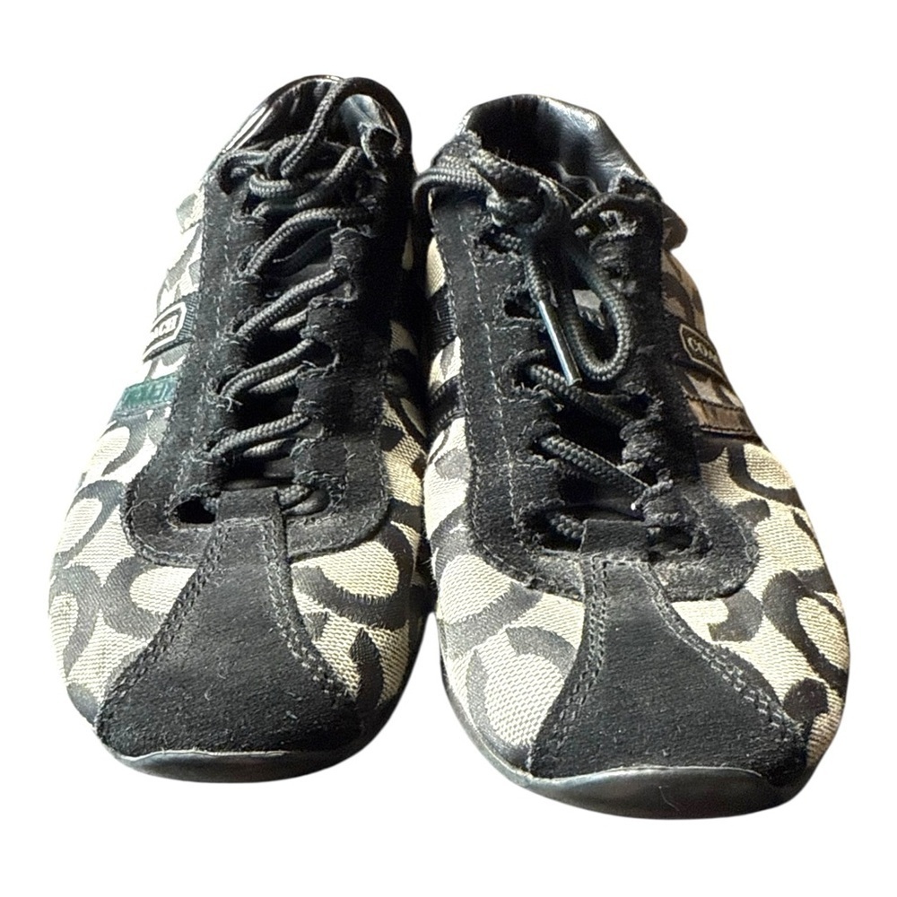 ▶️ Coach ◀️ Kathleen Black and Gray Lace up shoes  7.5 Signature C - Picture 6 of 13